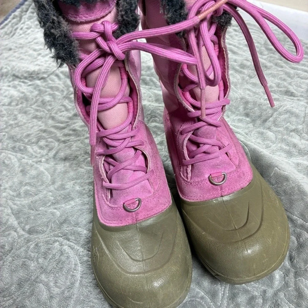 The North Face Kids Winter Boots Size 3 Pink Heat Seeker Tall Insulated